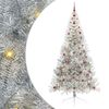 vidaXL Sapin de No&euml;l artificiel pr&eacute;-&eacute;clair&eacute; Argent 240 cm PET
