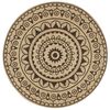 vidaXL Tapis fait &agrave; la main Jute avec imprim&eacute; marron fonc&eacute; 90 cm