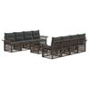 vidaXL Ensemble de canap&eacute; de jardin 9 pc Gris polyrotin