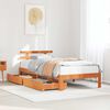 vidaXL Cadre de lit avec tiroirs sans matelas cire marron 75x190 cm