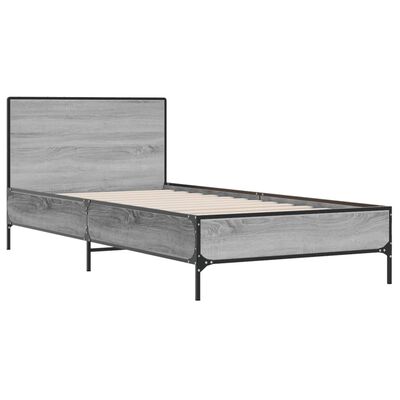 vidaXL Cadre de lit sans matelas sonoma gris 90x190 cm