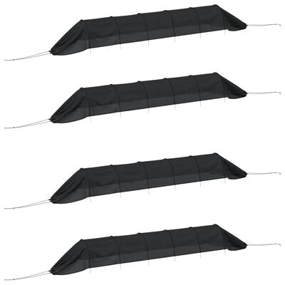 vidaXL Tunnels en filet 4 pcs noir acier et polyéthylène