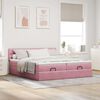 vidaXL Cadre de lit ottoman avec matelas rose 160x200 cm velours