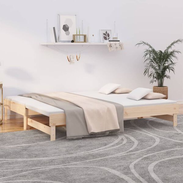 vidaXL Lit coulissant sans matelas 2x(90x200) cm Bois de pin massif