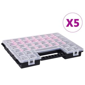 vidaXL Bo&icirc;tes d'assortiment 5 pcs 385x283x50 mm Plastique