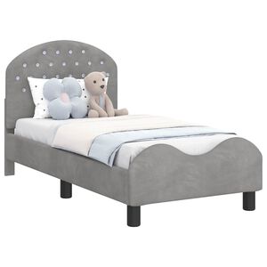 vidaXL Cadre de lit pour tout-petit avec t&ecirc;te de lit Gris clair
