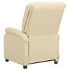 vidaXL Fauteuil inclinable cr&egrave;me cuir v&eacute;ritable