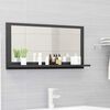 vidaXL Miroir de salle de bain Gris 80x10,5x37 cm Agglom&eacute;r&eacute;
