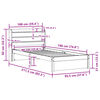 vidaXL Cadre de lit avec t&ecirc;te de lit sans matelas 90x190 cm