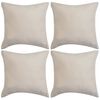 vidaXL Housse de coussin 4 pcs 50 x 50 cm Polyester Faux Daim Beige