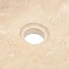 vidaXL Armoire de toilette Teck solide avec lavabos en marbre Cr&egrave;me