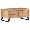 vidaXL Table basse 90x50x40 cm Bois d'acacia solide avec bord naturel