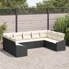 vidaXL Ensemble de canap&eacute; de jardin 9 pcs Noir Poly rotin