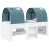 vidaXL Lit avec Tunnel 3 pc Blanc et bleu clair Bois d'ing&eacute;nierie
