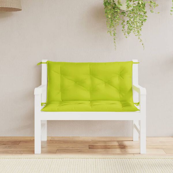 vidaXL Coussins de banc de jardin lot de 2 vert vif tissu Oxford