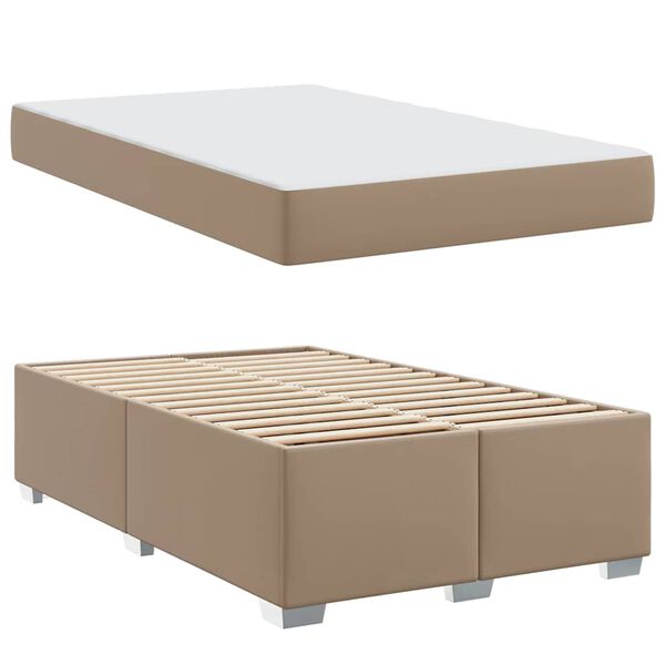 vidaXL Cadre de lit avec matelas Cappuccino 160 x 200 cm tissu