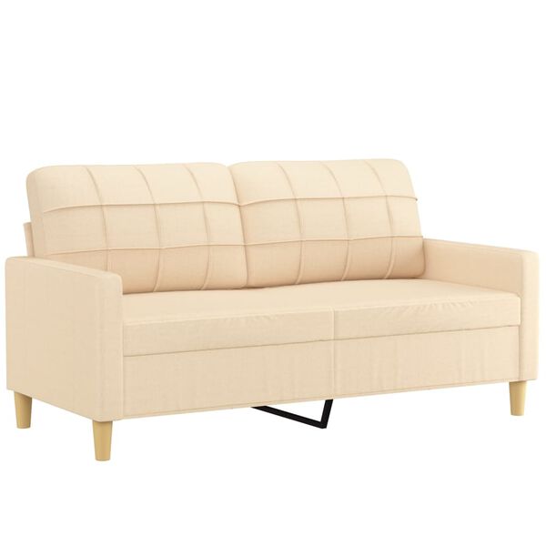 vidaXL Canap&eacute; &agrave; 2 places Cr&egrave;me 140 cm Tissu