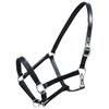 vidaXL Collier en cuir v&eacute;ritable licou d'&eacute;curie r&eacute;glable poney noir