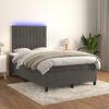 vidaXL Sommier &agrave; lattes de lit avec matelas LED gris fonc&eacute; 120x190 cm