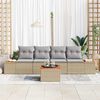 vidaXL Ensemble de canap&eacute; de jardin 5 pcs Beige Poly rotin
