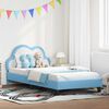 vidaXL Cadre de lit avec t&ecirc;te de lit Bleu 90 x 190 cm PU