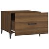vidaXL Tables basses avec pieds en m&eacute;tal 2 pcs Ch&ecirc;ne marron 50x50x40cm