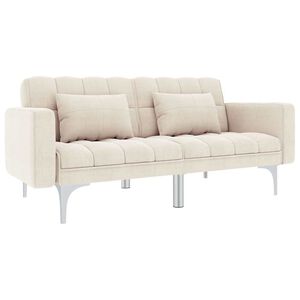 vidaXL Canap&eacute;-lit cr&egrave;me tissu