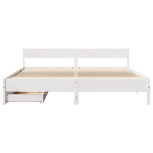 vidaXL Cadre de lit sans matelas blanc 180x200 cm bois massif de pin
