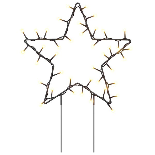 vidaXL D&eacute;coration lumineuse &eacute;toile de No&euml;l piquets 3 pcs 50 LED 29 cm