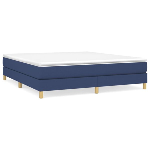 vidaXL Sommier à lattes de lit avec matelas Bleu 160x200 cm Tissu