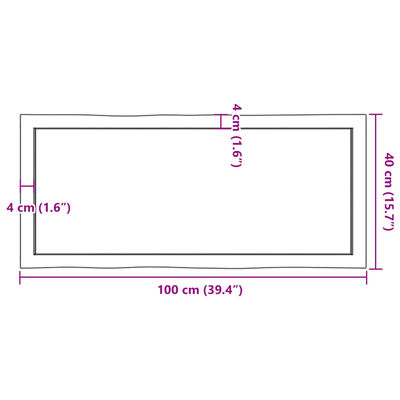 vidaXL Dessus de table bois massif traité bordure assortie