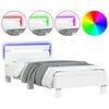 vidaXL Cadre de lit sans matelas avec lumi&egrave;res LED blanc 75x190 cm