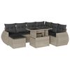 vidaXL Salon de jardin 8 pcs avec coussins gris clair r&eacute;sine tress&eacute;e