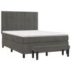 vidaXL Sommier &agrave; lattes de lit et matelas Gris fonc&eacute; 140x200cm Velours