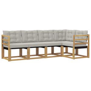 vidaXL Ensemble de canap&eacute;s d'ext&eacute;rieur 5 pc Blanc et gris clair
