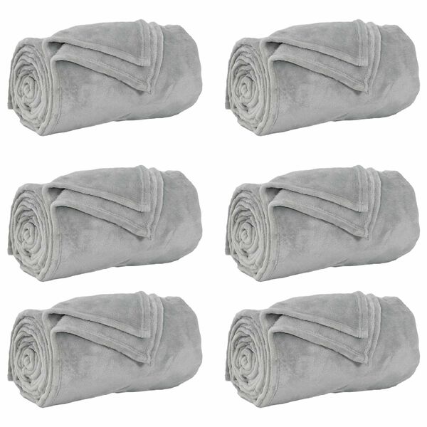 vidaXL Couvertures &agrave; jeter 6 pcs Gris 150 x 200 cm Toison