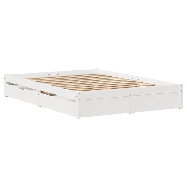 vidaXL Cadre de lit sans matelas blanc 140x200 cm bois de pin massif