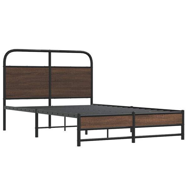 vidaXL Cadre de lit sans matelas 135x190 cm ch&ecirc;ne marron