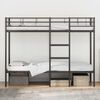 VidaXL Lit superpos&eacute; sans matelas noir 90x190 cm acier