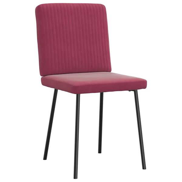 vidaXL Chaises à manger lot de 2 Rouge bordeaux Velours