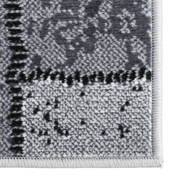 vidaXL Tapis BCF Gris avec motif de blocs 60x350 cm