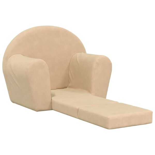 vidaXL Canap&eacute;-lit pour enfants Cr&egrave;me Peluche douce