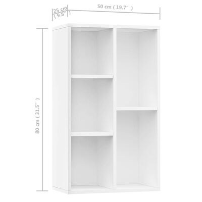 vidaXL Bibliothèque/Buffet Blanc 50x25x80 cm Bois d’ingénierie