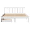 vidaXL Cadre de lit sans matelas blanc 135x190 cm bois de pin massif