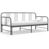 vidaXL Cadre de canap&eacute;-lit extensible sans matelas gris m&eacute;tal 90x200cm