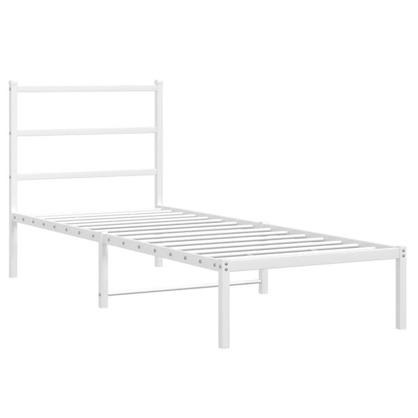 vidaXL Cadre de lit métal sans matelas avec tête de lit blanc 80x200cm