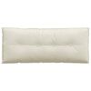 vidaXL Coussin de Dos Cr&egrave;me 120 x 50 cm Tissu en velours c&ocirc;tel&eacute;