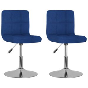 vidaXL Chaises pivotantes &agrave; manger lot de 2 bleu tissu
