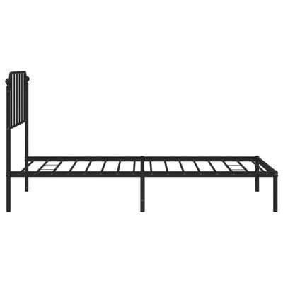 vidaXL Cadre de lit métal sans matelas avec tête de lit noir 100x190cm