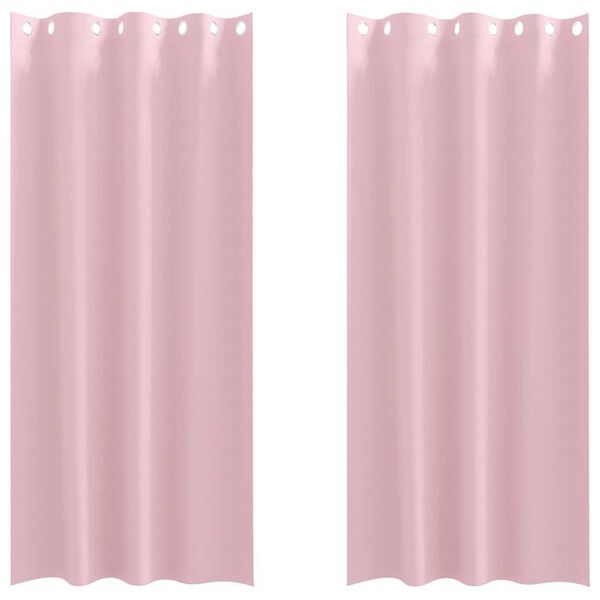 vidaXL Rideaux occultants avec anneaux 2 pcs Rose b&eacute;b&eacute; 245 x 140 cm